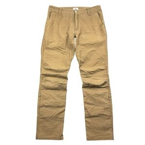LIVSN Flex Canvas Pants Mens 32x32 Brown Utility Hiking Outdoor Roll Tab